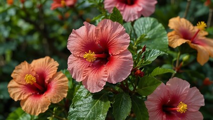 Fototapeta premium Hibiscus blooming in Okinawa.