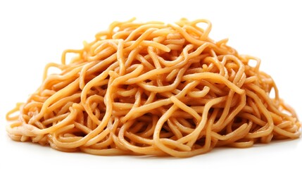 Food, Stir-fried Noodles, on White Background, Photo Realistic, Wallpaper, Cover and Screen for Smartphone, PC, Laptop, 9:16 and 16:9 Format