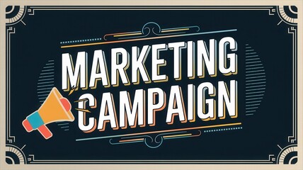 Vintage Style Marketing Campaign Poster with Loudspeaker and Bold Typography for Promotional Use