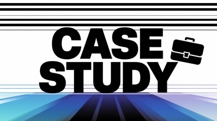 Abstract Graphic Design: A vibrant case study text with blue and black lines. Ideal for business presentations and reports.