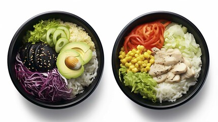 Fresh Healthy Vegetable Salad with Cucumber Tomato and Avocado on White Plate