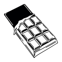 chocolate bar isolated on white