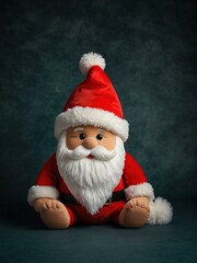 Holiday plush toy dressed as Santa Claus.