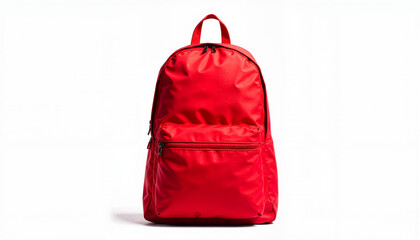 Isolated red backpack on white background
