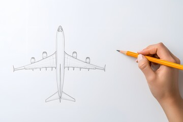 On a sheet of paper, a detailed drawing of a plane turbine, illustrating intricate mechanical design and engineering concepts, with precise lines and technical accuracy