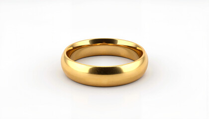 Isolated item on white background in the form of a gold wedding ring
