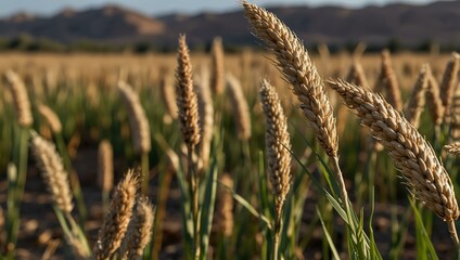 Fototapeta premium Hordeum murinum – an ancient crop plant now growing in dry city areas.