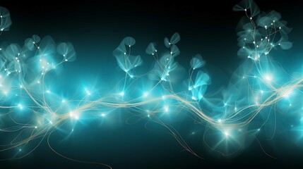 Glowing Blue Star Energy Waves Digital Illustration Background