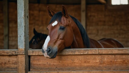 Fototapeta premium Horse portrait in a stable.