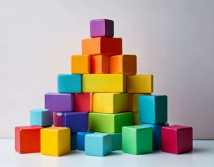 Naklejka premium Regenbogen-Bauklötze – Kreatives Spielzeug für Kinder