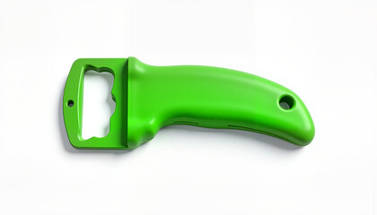 Isolated item on white background in the form of a green bottle opener
