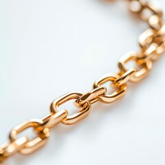 Obraz premium A close-up of a shiny gold chain, showcasing its intricate links and smooth texture. Perfect for illustrating fashion, jewelry design, or luxury accessories in various contexts.