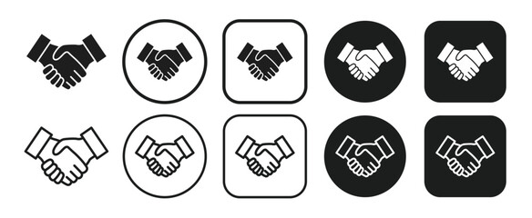 Icons for handshake, business, contract, etc.