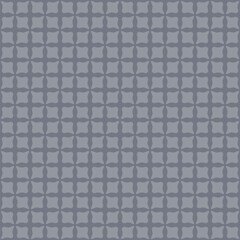 Abstract seamless pattern. Simple vector minimal geometric floral ornament. Retro vintage style background texture with flower silhouettes, leaves, lattice, curved lines, mesh. Soft blue color design