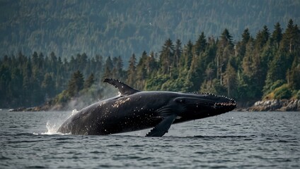 Fototapeta premium Humpback whale off Vancouver Island.