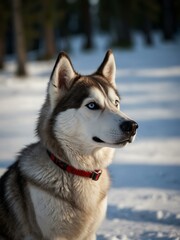 Husky dog sledding in Lapland, Northern Sweden
