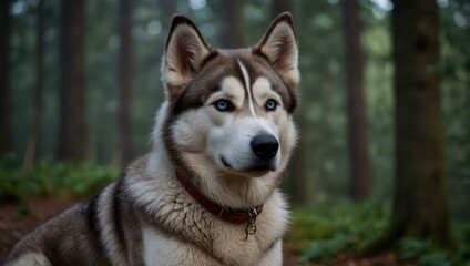 Fototapeta premium Husky in the Teutoburg Forest, Germany.