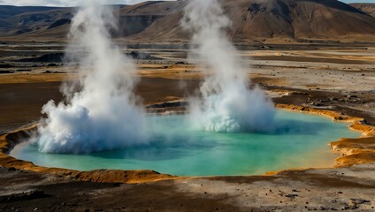 Fototapeta premium Hverir geothermal area in Iceland.