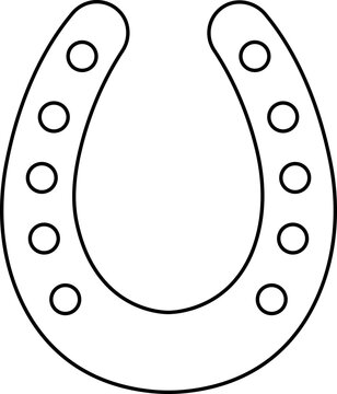 recommend clip art: Horseshoe silhouette isolated on transparent background. Vintage Horseshoe icon in line horseshoe and symbol of luck Hand drawn lucky horseshoe Tattoo design Vector for apps or website
