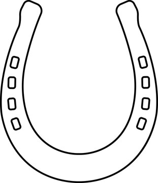recommend clip art: Horseshoe silhouette isolated on transparent background. Vintage Horseshoe icon in line horseshoe and symbol of luck Hand drawn lucky horseshoe Tattoo design Vector for apps or website