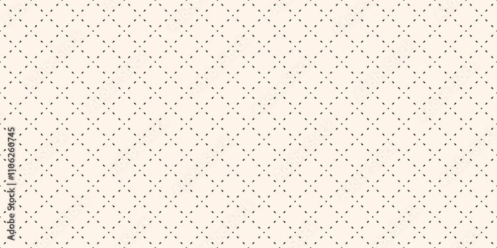 Wall mural subtle vector minimalist seamless pattern. black and white minimal geometric texture. simple monochr