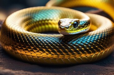 Fototapeta premium Beautiful golden snake