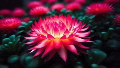 Radiant Bloom of a Glowing Lotus Flower, GENERATIVE AI	
