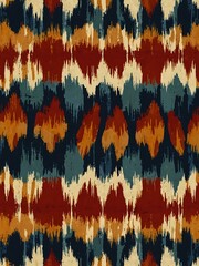 Obraz premium Ikat seamless pattern with Indonesian textile market influences.