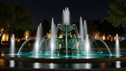 Illuminated water fountain