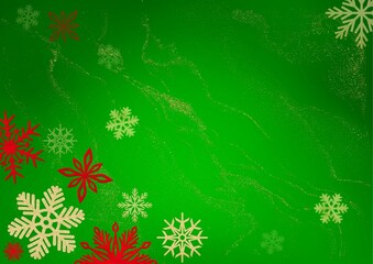 Pro-day Green background with gold and red snowflakes