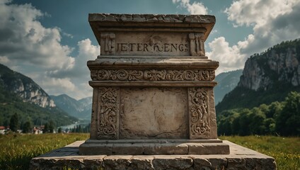 Obraz premium Imposing stone podium symbolizing strength.