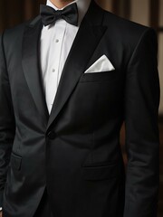 Individual in a classic tuxedo, exuding elegance and sophistication.
