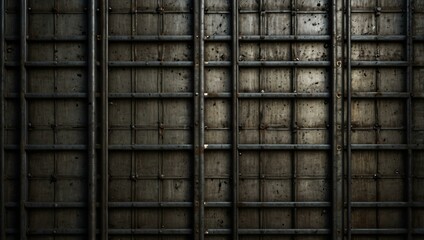 Industrial grid pattern with varied textures.