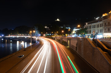night traffic in the city