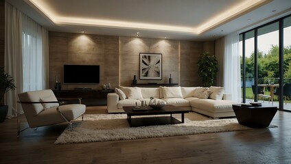 Fototapeta premium Interior design of a modern living room.