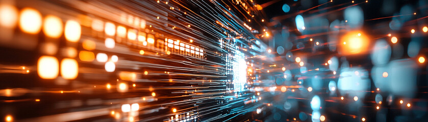 Obraz premium Dynamic ai-generated visuals exploring abstract light trails in technology digital art vivid environment futuristic concept