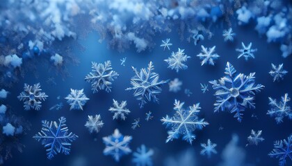 crystal snowflakes on christmas background with space for text