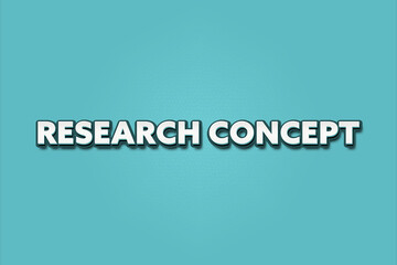 Research Concept. A Illustration with white text isolated on light green background.