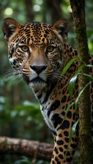 Obraz premium Jaguar in the wild rainforest of Brazil.