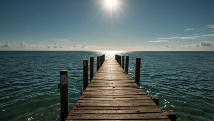 Naklejka premium Jetty extending into the ocean.