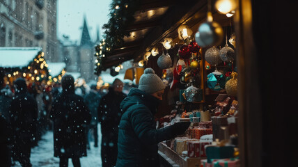 Traditional Christmas Market Scene