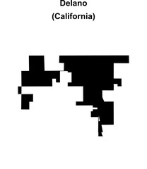 Obraz premium Delano (California) blank outline map
