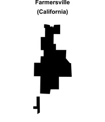 Fototapeta premium Farmersville (California) blank outline map