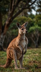 Fototapeta premium Kangaroo standing in the wild.