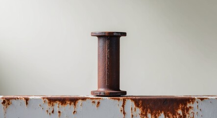 Rusty Industrial Pipe Frame on a Weathered Metal Surface.
