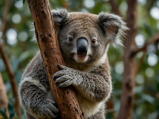 Naklejka premium Koala resting in a tree.