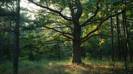 Old pine tree in the woods.