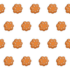 Bread bakery Product Seamless Pattern background. Doodle Bread Symbol Isolated on White. Textile Fabric Swatch. 