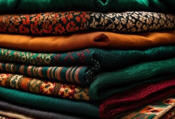 vibrant close natural fabric textures displaying rich colors intricate patterns textile enthusiasts designers, art, detail, vibrancy, material, softness