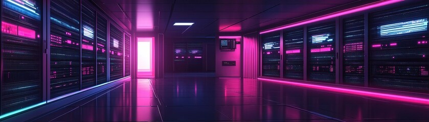 Obraz premium Data center operations high-tech facility digital infrastructure futuristic environment dynamic viewpoint innovation concepts